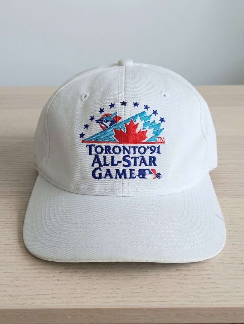 Vintage 1991 MLB All Star Game Snapback Hat White Toronto Blue Jays SkyDome